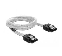 DeLOCK 85342 SATA kabelis 0,5 m SATA 7-pin Melns, Caurspīdīgs