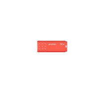 USB zibatmiņa GOODRAM UME3 16 GB USB Type-A 3.2 Gen 1 (oranža), 60/20 MB/s, bez vāciņa, plastmasas korpuss
