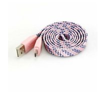 USB kabelis SBOX USB uz Micro USB 2.0, 1 m, rožains — datu un uzlādes kabelis