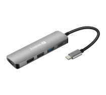 Sandberg 136-32 dokstacija Vadu USB 3.2 Gen 1 (3.1 Gen 1) Type-C Pelēks