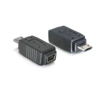 DeLOCK Adapter USB micro-B male to mini USB 5-pin mini USB 5p Melns