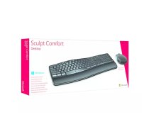 Microsoft Sculpt Comfort Desktop tastatūra Pele iekļauta RF Bezvadu QWERTY Melns