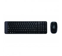Logitech MK220 bezvadu tastatūra un pele, tastatūras izkārtojums EN/RU, melns, iekļauta pele, krievu valoda, USB Mini uztvērējs (920-003169) (920-003169)