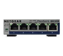 NETGEAR GS105E-200PES tīkla pārslēgs Vadīts L2/L3 Gigabit Ethernet (10/100/1000) Pelēks