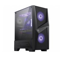 Datora korpuss MSI MAG FORGE 100M Midi Tower — melns, rūdītā stikla sāns, GPU līdz 33 cm, CPU dzesētājs 16 cm, 7 sloti