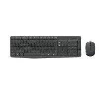 Logitech MK235 tastatūra Pele iekļauta Mājas USB QWERTZ Vācu Pelēks