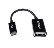 StarTech.com UUSBOTG USB kabelis USB 2.0 0,127 m Micro-USB B USB A Melns