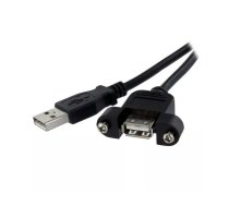 StarTech.com USBPNLAFAM3 USB kabelis USB 2.0 0,9 m USB A Melns
