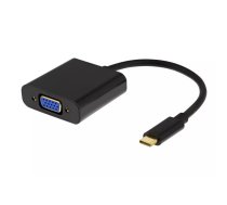 Deltaco USBC-VGA6 USB grafiskais adapteris 1920 x 1080 pikseļi Melns