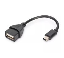 Digitus AK-300310-002-S USB kabelis USB 2.0 0,2 m Mini-USB B USB A Melns