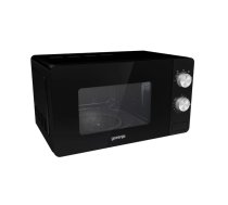 Solo mikroviļņu krāsns Gorenje MO20E1B — 20 L, 800 W, 5 jaudas līmeņi, 270 mm griežamā plate, melna
