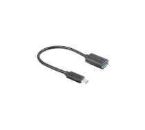 Lanberg AD-UC-UA-04 USB kabelis 0,15 m USB 3.2 Gen 1 (3.1 Gen 1) USB A USB C Melns