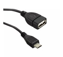 Qoltec 50404 USB kabelis USB 2.0 0,2 m USB A Micro-USB B Melns