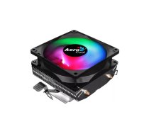 Procesora dzesētājs AEROCOOL Air Frost 2 — 90 mm ventilators, 2×6 mm siltuma caurules, TDP 110 W, saderīgs ar AM4, daudzkrāsu LED