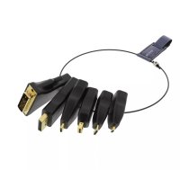 Deltaco HDMI-AR2 kabeļu spraudņu pāreja DVI/HDMI Type-C/HDMI Type-D/Mini DisplayPort/DisplayPort/USB Type-C HDMI Type-A/HDMI Type-A/HDMI Type-A/HDMI Type-A/HDMI Type-A/HDMI Type-A Melns