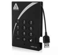 Apricorn Aegis Padlock USB 3.0 500GB ārējais cietais disks 5400 RPM USB Type-A 3.2 Gen 1 (3.1 Gen 1) Melns