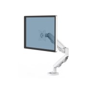 Monitoru stiprinājums Fellowes Eppa 9683201 — vienam ekrānam, līdz 40" (101,6 cm), VESA 75×75–100×100, max 8 kg, skava/cauruma stiprinājums, balts