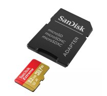 SanDisk 32GB Extreme microSDHC UHS-I atmiņas karte ar adapteri - līdz 100 MB/s, C10, U3, V30, 4K, A1