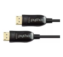 Optiskais hibrīda DisplayPort 1.2 savienojuma kabelis, 4K2K / UHD 60Hz, ar zeltītiem kontaktiem un vara kontaktiem, melns, 70 m, PYTHON® sērija (GC-M0177)