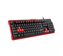 GENESIS Rhod 110 tastatūra Speļu USB QWERTY US International Melns, Sarkans