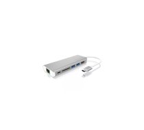 ICY BOX IB-DK4034-CPD Vadu USB 3.2 Gen 1 (3.1 Gen 1) Type-C Sudrabs, Balts