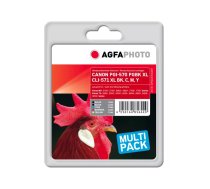 AgfaPhoto APCCLI571XLSET tintes kārtridžs 5 pcs Saderība Melns, Tirkīzzils, Fuksīns, Dzeltens