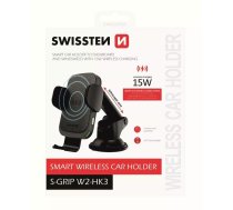 Swissten W2-HK3 Turētājs Ar 15W Wireless Uzlādi + Micro USB Vads 1.2m Melns