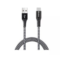 Sandberg Survivor USB-C- USB-A Cable 1M USB kabelis USB 2.0 USB A USB C Melns, Pelēks