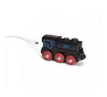 Vilciens BRIO Uzlādējams lokomotīve ar mini USB kabeli Melns Sarkans