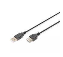 Digitus USB pagarināšanas kabelis 3m USB 2.0 Vīriešu/Sieviešu Melns