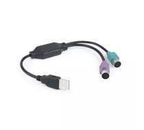 Gembird UAPS12-BK PS/2 kabelis 0,3 m 2x 6-p Mini-DIN USB A Melns, Zaļš, Lillā