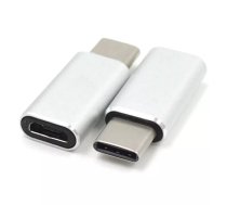 USB adapters PREMIUMCORD USB 3.1 Type-C (male) uz Micro-B USB 2.0 (female) modelis kur31-06, sudraba