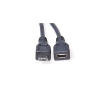 PremiumCord Micro USB 2.0 pagarinājuma kabelis M-F, melns, 2 m