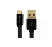 AVACOM MIC-120K USB-Micro USB kabelis, 120 cm, melns