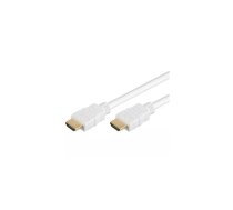 PremiumCord HDMI ātrgaitas + Ethernet kabelis, balti apzeltīti savienotāji, 1 m