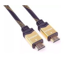 PremiumCord KPHDMET1 HDMI kabelis 1 m HDMI Type A (Standard) Melns, Zelts