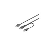 PremiumCord USB 2.0 barošanas Y kabelis A/M + A/M -- A/M mini 0,4 m + 0,5 m