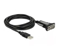 DeLOCK 66323 seriālais kabelis Melns 4 m USB Type-A DB-9