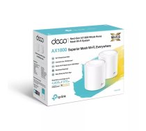 TP-LINK AX1800 Whole Home Mesh Wi-Fi 6 System Deco X20 (2-pack) 802.11ax, 1201+574 Mbit/s, 10/100/1000 Mbit/s, Ethernet LAN (RJ-45) ports 2, Mesh Support Yes, MU-MiMO Yes, Antenna type