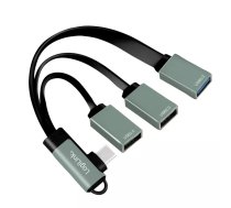 LogiLink UA0361 interfeisa centrmezgls USB 3.2 Gen 1 (3.1 Gen 1) Type-C 5000 Mbit/s Sudrabs