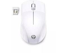 Bezvadu optiskā pele HP 220 RF Wireless — balta, 3 pogas, USB-A mikro uztvērējs, AA baterija