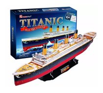 3D puzle Cubicfun Titanic Big T4011H — 1024 detaļas, mēroga kuģa modelis