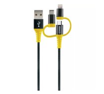Schwaiger WKUU310 511 USB kabelis 1,2 m USB A Micro-USB B/Lightning Melns, Dzeltens