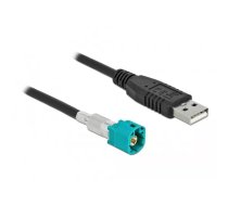 DeLOCK 90489 koaksikālais kabelis 0,5 m HSD Z USB 2.0 Type-A Melns