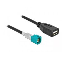 DeLOCK 90488 koaksikālais kabelis 2 m HSD Z USB 2.0 Type-A Melns