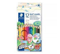 Staedtler Noris erasable 144 50 Melns, Zils, Bordo, Brūns, Zaļš, Gaiši zaļš, Mauve, Navy (tumši zila), Oranžs, Persiku, Sarkans, Dzeltens 12 pcs