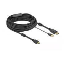 DeLOCK 85968 video kabeļu aksesuārs 10 m HDMI Type A (Standard) DisplayPort + USB Type-A Melns