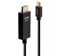 Lindy 40922 video kabeļu aksesuārs 2 m Mini DisplayPort HDMI Type A (Standard) Melns