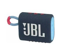 JBL GO 3 Kompakts pārnēsājams skaļrunis ar akumulatoru, IPX67 ūdensizturīgs, zils/rozā