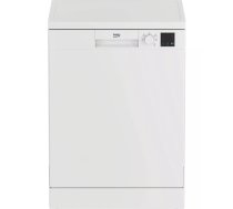 Brīvi stāvošā trauku mazgājamā mašīna BEKO DVN05320W — pilna izmēra 60 cm, 13 komplekti, 49 dB, 5 programmas, klase E